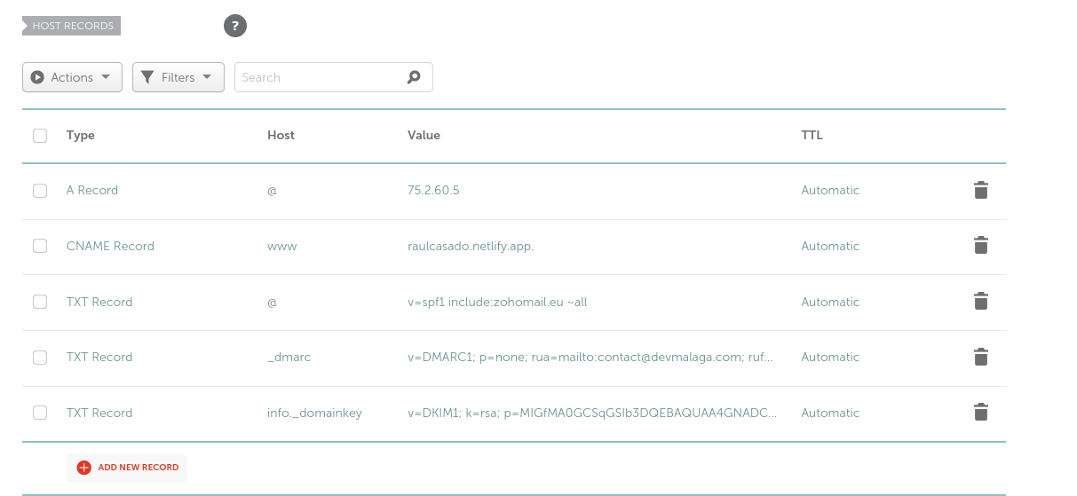Configuración de los DNS en Namecheap para apuntar a Netlify
